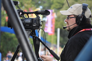 Internode team member livestreaming WOMADelaide show Internode team member livestreaming WOMADelaide show