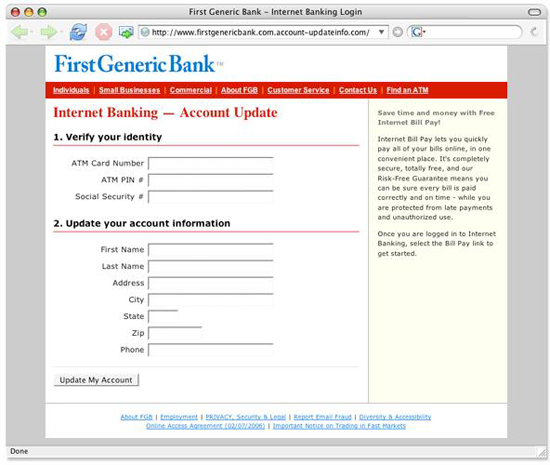 Example Phishing Website: A typical website set up for phishing Example Phishing Website: A typical website set up for phishing